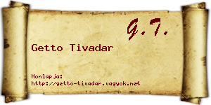 Getto Tivadar névjegykártya